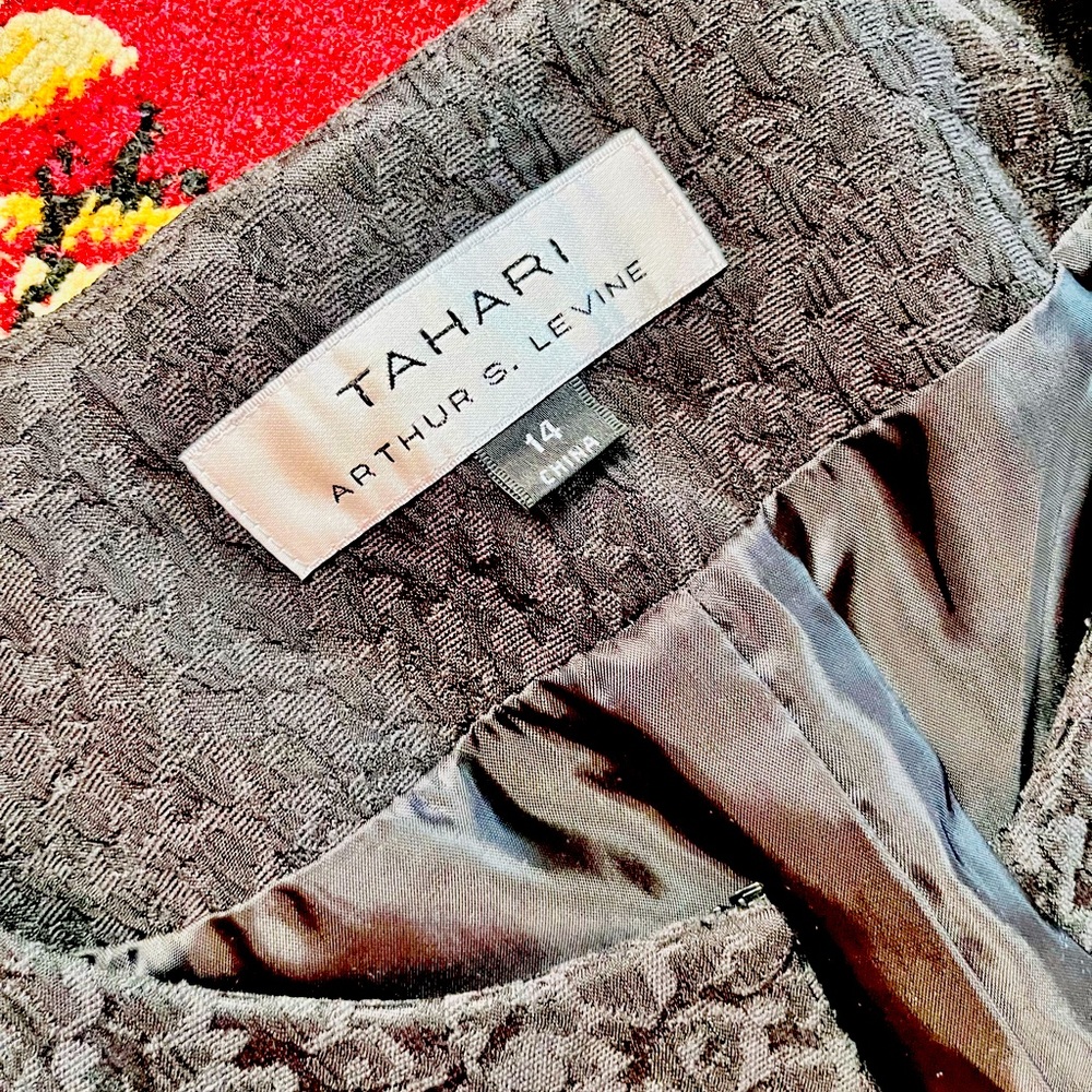 Tahari Womens Black Broquet Blazer